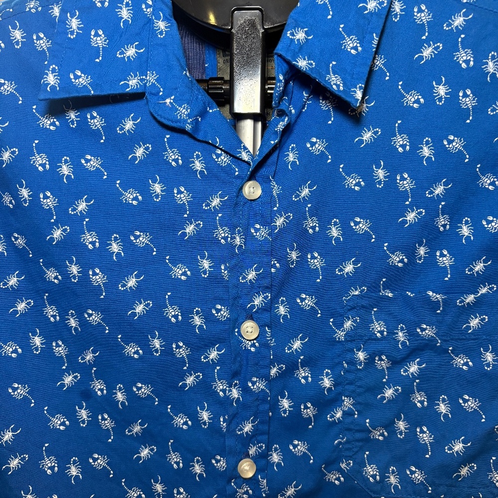 Drill Clothing Boys Division DCBD Boys' Button Down Blue Shirt Large Scorpion